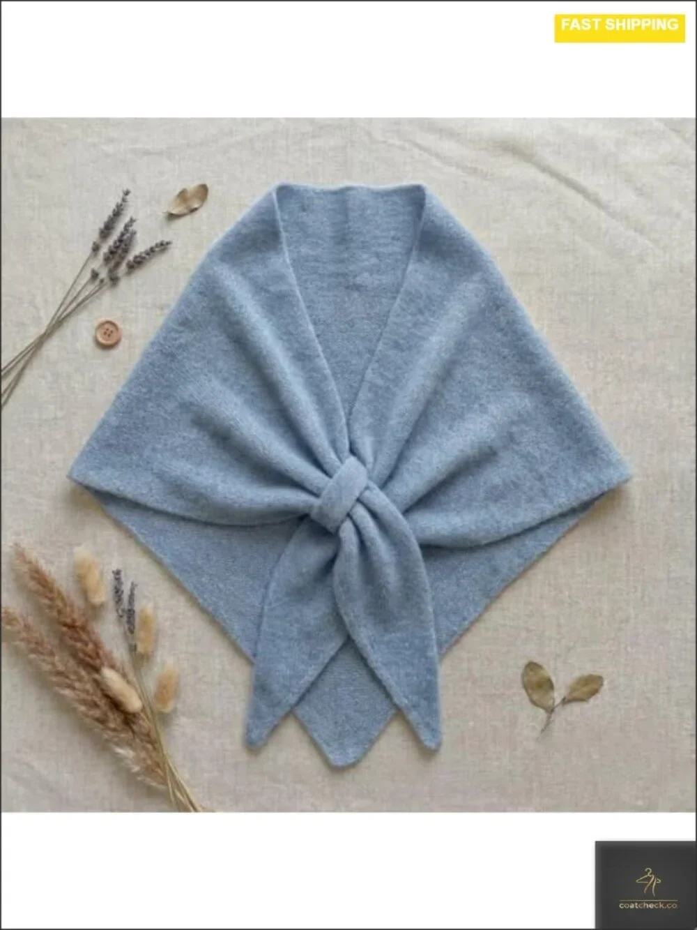 Knitted Triangle Cape Pashmina Shawl Wrap Polyester